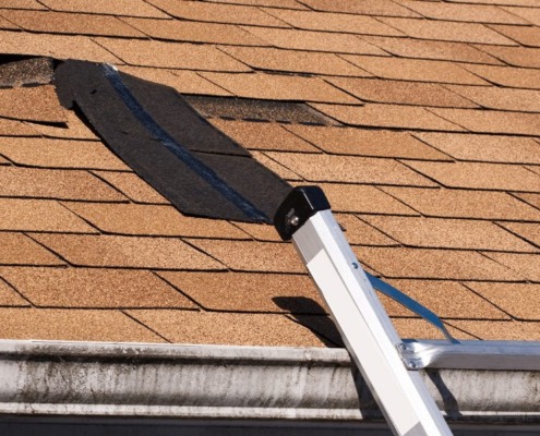 roof shingle damaged