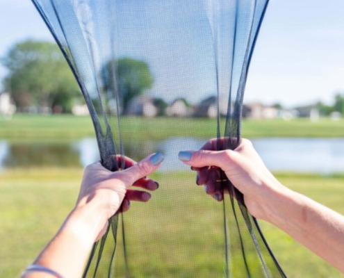 ProVia FlexScreen being installed into a window screen pocket